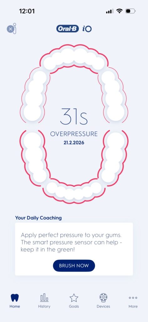 Elektrická zubná kefka Oral-B iO Series 7 - aplikácia, časovač